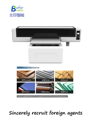 6090 Uv Flatbed Printer Crystal Label Metal Printing Tx800 Print Head Acrylic Clothes Advertising Inkjet Printer